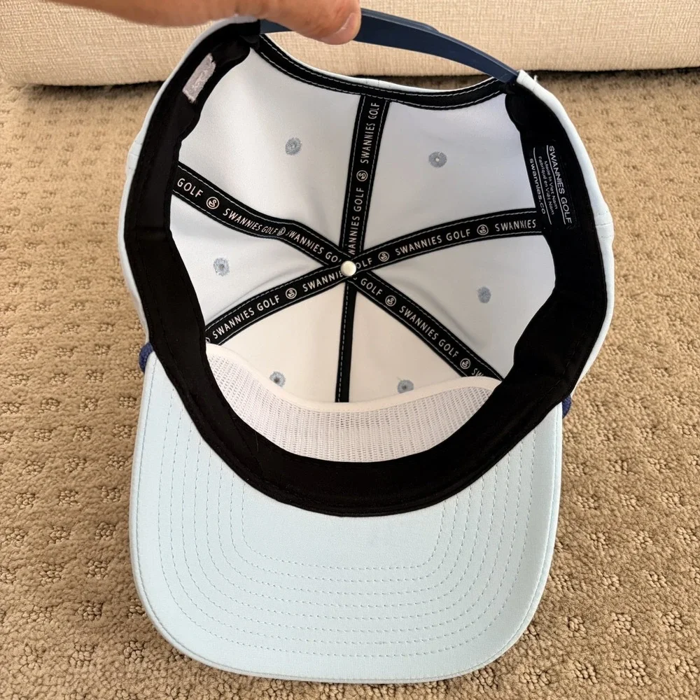 Swannies Adjustable Snapback Golf Logo Hat in Light Blue NWOT